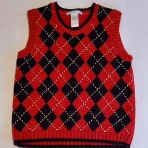 Janie & Jack Snowman Lane Argyle Sweater Vest Boys Size 5 VGUC